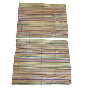 Pottery Barn Rainbow Striped Cotton Standard Pillow Shams